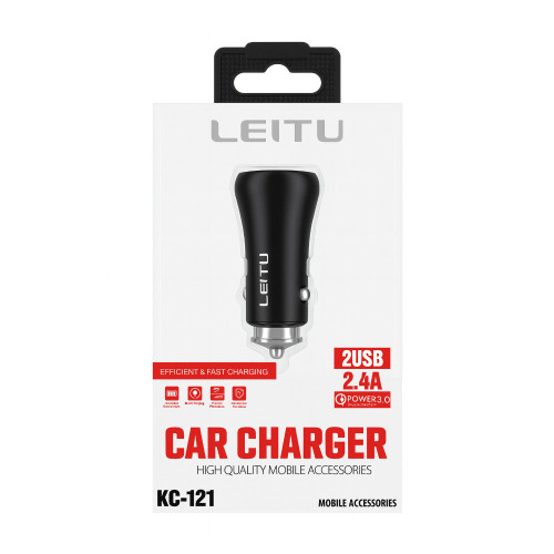شارژر فندکی فست شارژ LEITU مدل KC-121